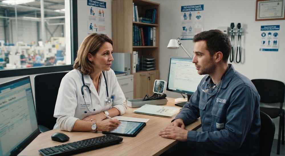 Salarié reçu par la médecin du travail